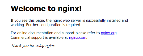 Дефолтный html шаблон nginx